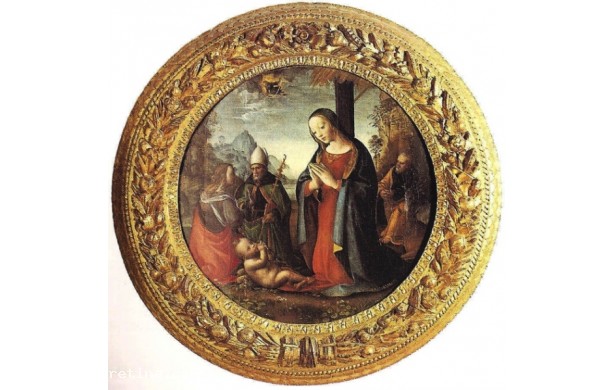 Tondo della Vergine in adorazione del Bambino con San Giuseppe