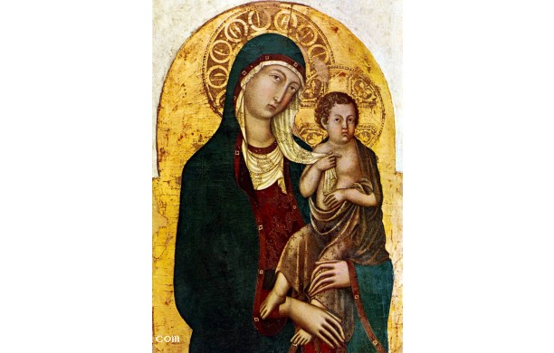 Madonna col bambino su fondo oro